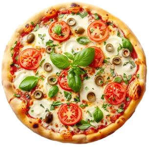 Pizza Caprese online bestellen bei Spree Pizza in Berlin Grünau – vegetarische Pizza mit Rucola und Cherrytomaten