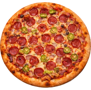 Pizza Sucuk Supreme online bestellen bei Spree Pizza in Berlin Grünau – würzige Pizza mit Sucuk und Jalapeños