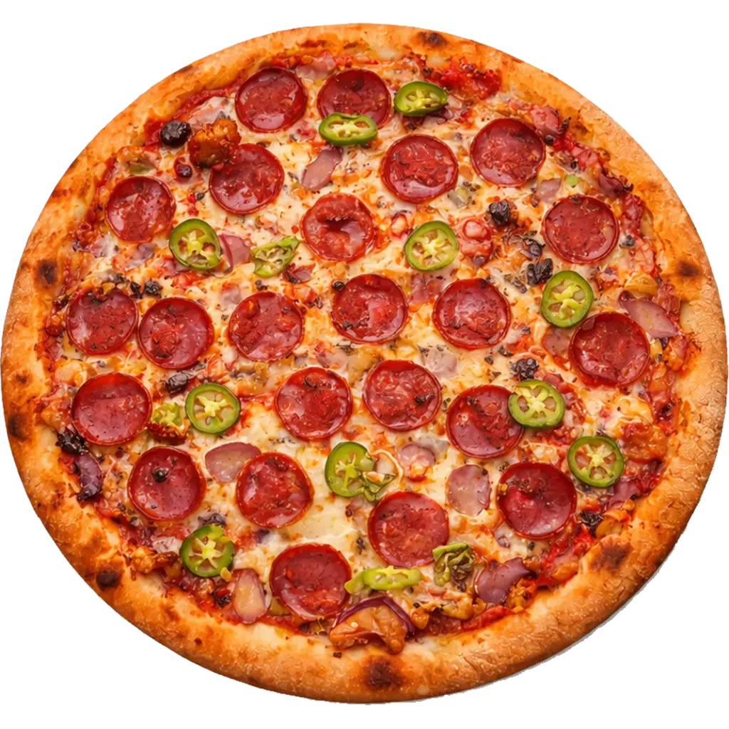 Pizza Sucuk Supreme online bestellen bei Spree Pizza in Berlin Grünau – würzige Pizza mit Sucuk und Jalapeños