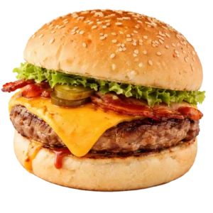 BBQ Burger online bestellen bei Spree Pizza in Grünau. Burger mit Bacon, Cheddar & BBQ-Sauce. Lieferung & Abholung in Köpenick & Umgebung.