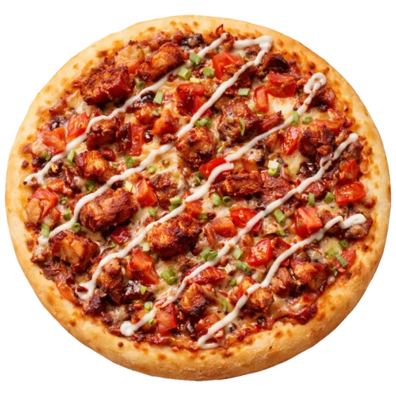 BBQ Pizza online bestellen bei Spree Pizza in Grünau – Pizza mit Hähnchen, Salami und BBQ-Sauce