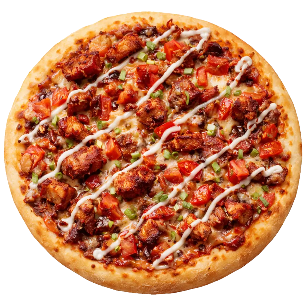 BBQ Pizza online bestellen bei Spree Pizza in Grünau – Pizza mit Hähnchen, Salami und BBQ-Sauce