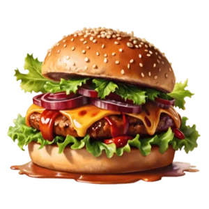 Hamburger online bestellen bei Spree Pizza in Grünau – klassischer Burger mit Rindfleisch