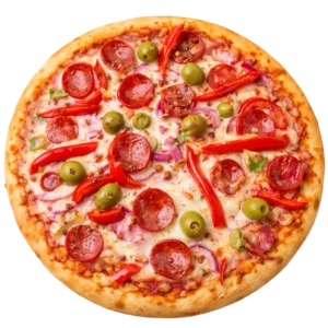 Pepperoni Pizza online bestellen bei Spree Pizza in Grünau. Würzige Pizza mit Salami, Jalapeños & Tobasco-Sauce. Lieferung & Abholung in Köpenick & Umgebung.