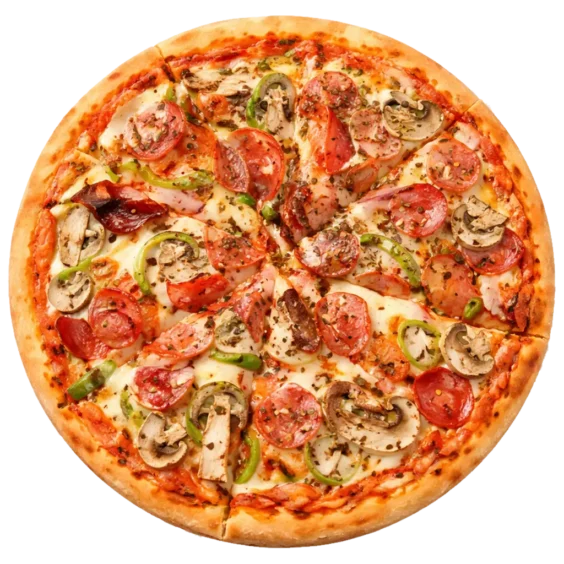 Pizza Mista online bestellen bei Spree Pizza in Berlin Grünau – Pizza mit Salami, Schinken und Champignons