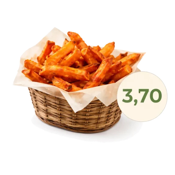 Süßkartoffel Pommes online bestellen bei Spree Pizza in Grünau – knusprige Süßkartoffeln