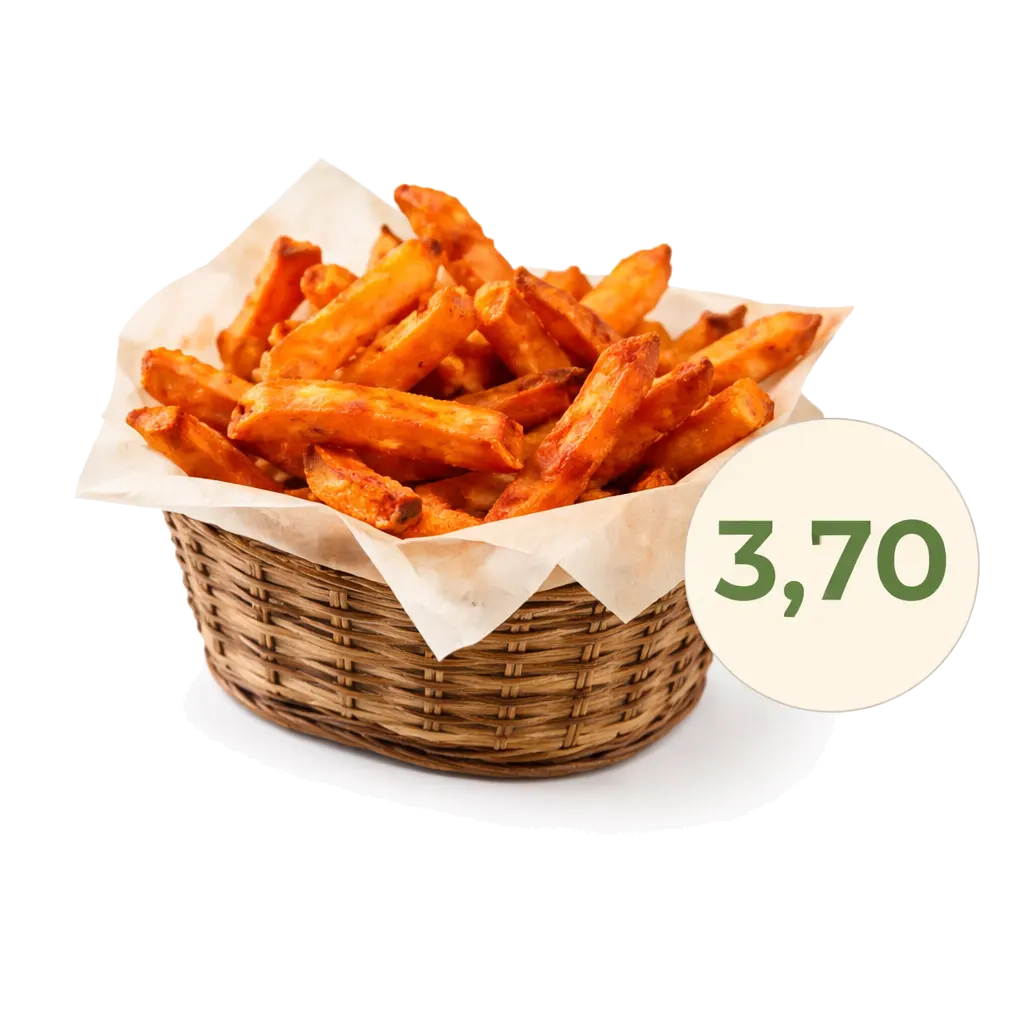 Süßkartoffel Pommes online bestellen bei Spree Pizza in Grünau – knusprige Süßkartoffeln